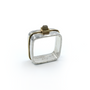 Double Square Rings With Cube Rough Cut Diamond