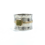 14K Gold & Sterling Silver Ring With a Cube Rough Cut Diamond