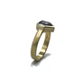 Bullet Rustic Gray Natural Diamond Set In 14K Gold Ring