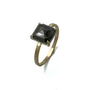 Rustic Green Natural Diamond Set in 14K Gold Ring