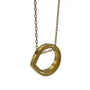 Circle of Life Sideway Double Teardrop Gold Necklace