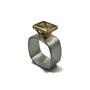Light Yellow Citrin Set in 14K Gold and Sterling Silver Ring
