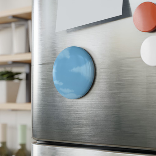 Celeste Blue Color - Sky Desing - Round Button Magnets