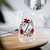 Beauty Red Florals - Letter Z - Tumbler Sipper Glass - 16oz - Initials on Glassware