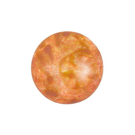 Cabochon Par Puca® 14mm - Opaque Salmon Spotted - (1 Piece) Czech Glass Cab