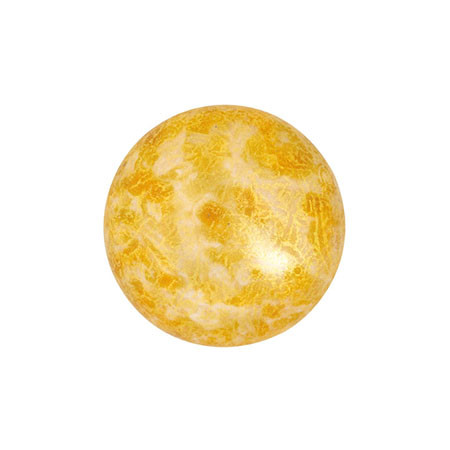Cabochon Par Puca® 14mm - Opaque Beige Spotted - (1 Piece) Czech Glass Cab