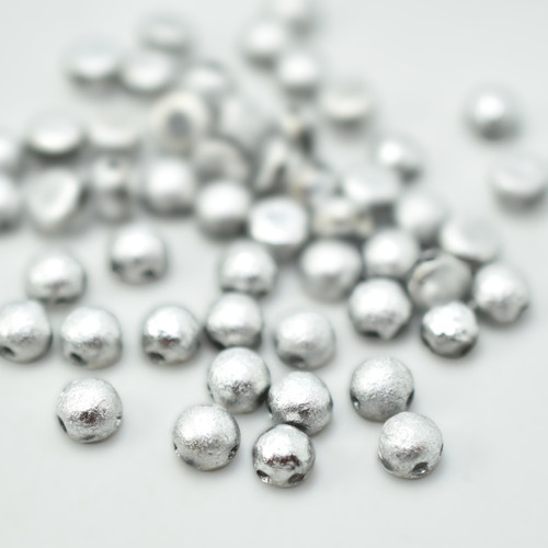 20 Beads - Cabochon 6mm 2-Hole Crystal Etched Full Labrador, Czech Glass