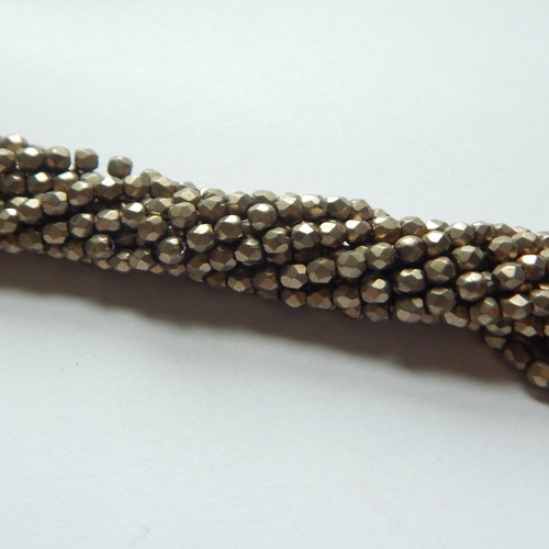 Firepolish 3mm (100 beads) Czech Glass Saturated Hazelnut