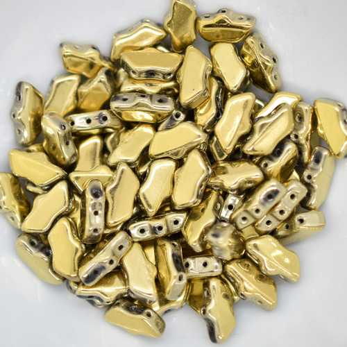 15 Beads - Delos® par Puca® Paris - Full Dorado - Czech Glass