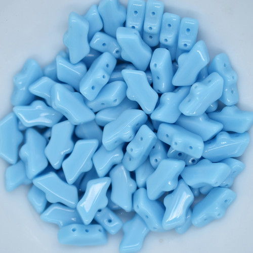 15 Beads - Delos® par Puca® Paris - Opaque Aqua - Czech Glass