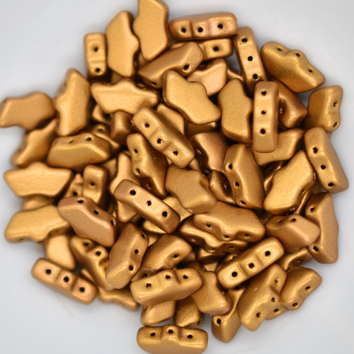 15 Beads - Delos® par Puca® Paris - Bronze Gold Matte - Czech Glass