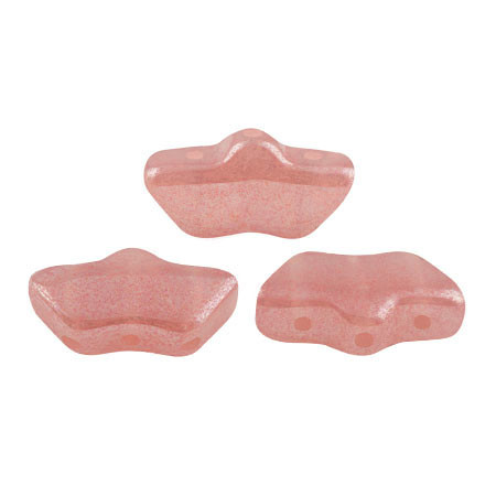 15 Beads - Delos® par Puca® Paris - Dark Pink Opal Luster - Czech Glass