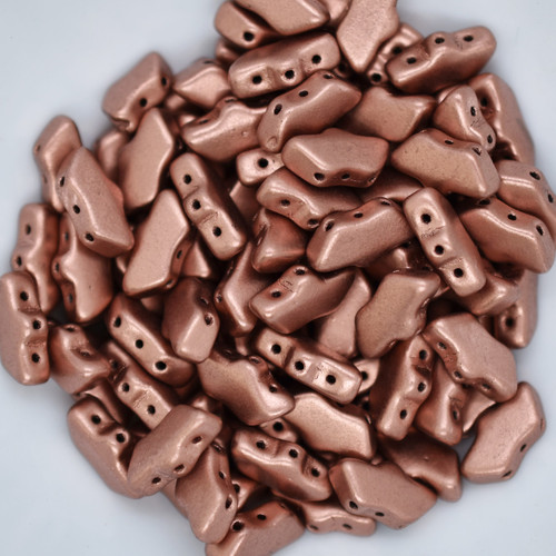 15 Beads - Delos® par Puca® Paris - Copper Gold Matte - Czech Glass