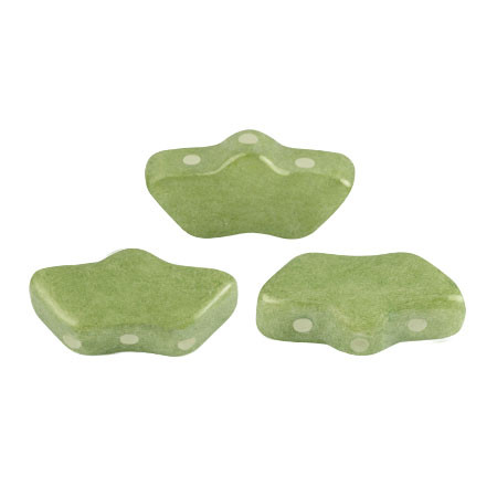 15 Beads - Delos® par Puca® Paris - Pistachio - Czech Glass