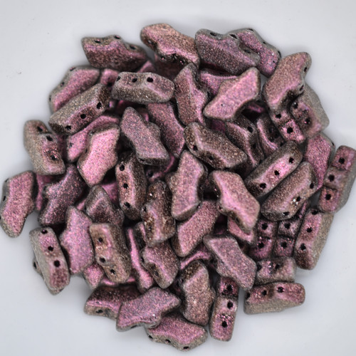 15 Beads - Delos® par Puca® Paris - Metallic Matte Dark Violet - Czech Glass