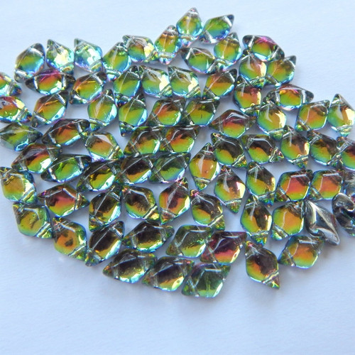 40 Beads - Gemduo Two Hole Beads Backlit Utopia Czech Glass Bead