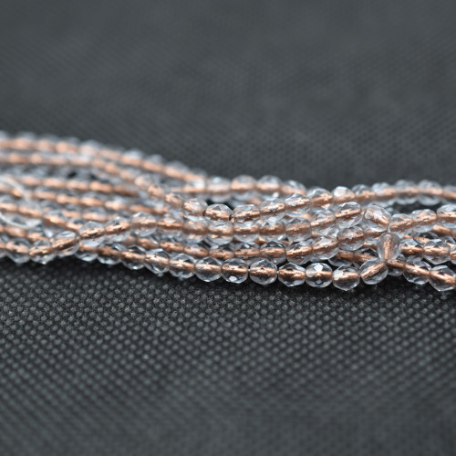 50 Beads - Fire Polished 4mm - Copper Lined Light Sapphire - Czech Glass
