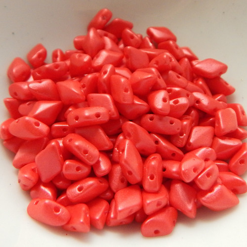 40 Beads - Gemduo Two Hole Beads Tutti Frutti Cherry Czech Glass