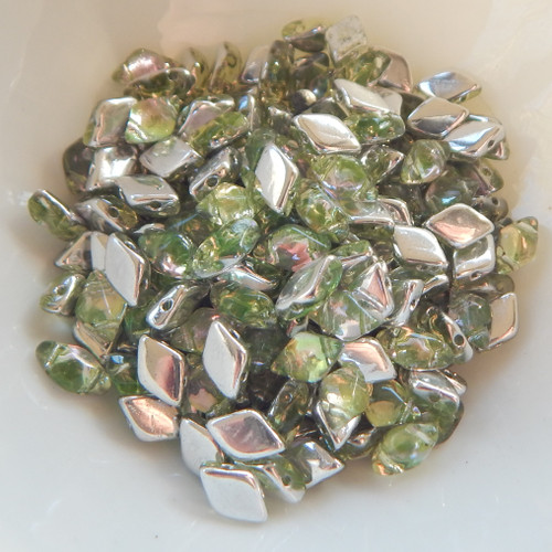 40 Beads - Gemduo Two Hole Beads Backlit Opalescence Matubo Czech Glass Bead