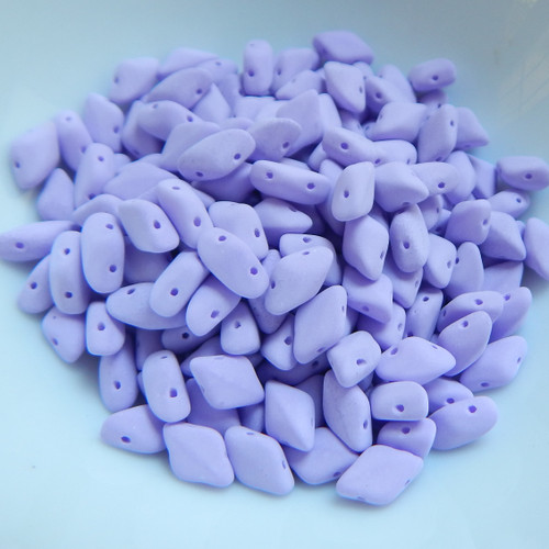 Gemduo - 40 Beads - Two Hole Beads Bondeli Matte Purple Czech Glass Beads