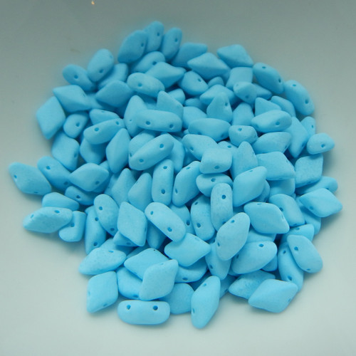 Gemduo 40 Beads, Two Hole Beads Bondeli Matte Blue Raspberry Czech Glass Beads