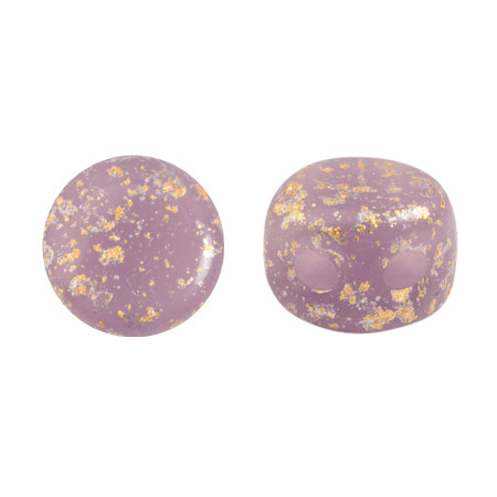 Kalos® par Puca® (50 beads) 2-Hole 4x3mm Drum Shape - Frost Parme Splash - Czech Glass