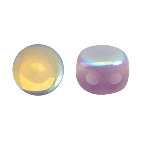Kalos® par Puca® (50 beads) 2-Hole 4x3mm Drum Shape - Frost Parme AB - Czech Glass