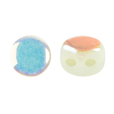 Kalos® par Puca® (50 beads) 2-Hole 4x3mm Drum Shape - Frost Anis AB - Czech Glass