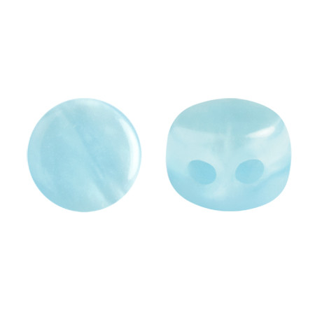 Kalos® par Puca® (50 beads) 2-Hole 4x3mm Drum Shape - Frost Azurin - Czech Glass
