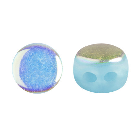 Kalos® par Puca® (50 beads) 2-Hole 4x3mm Drum Shape - Frost Azurin AB - Czech Glass