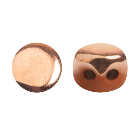 Kalos® par Puca® (50 beads) 2-Hole 4x3mm Drum Shape - Frost Caramel Capri Gold - Czech Glass