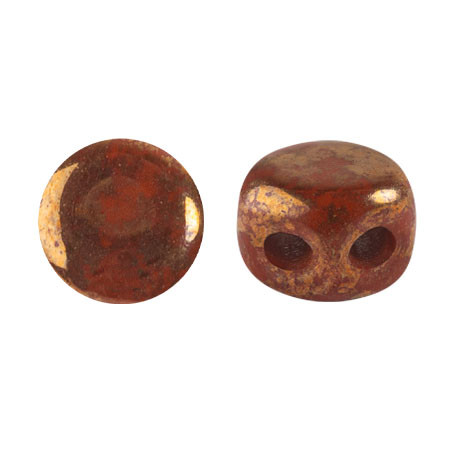 Kalos® par Puca® (50 beads) 2-Hole 4x3mm Drum Shape - Frost Caramel Bronze - Czech Glass