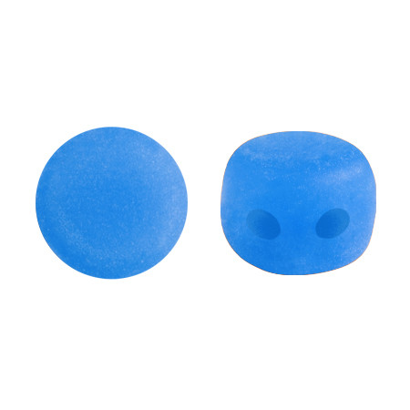 Kalos® par Puca® (50 beads) 2-Hole 4x3mm Drum Shape - Frost Blue Lagoon Matte - Czech Glass