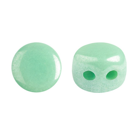 Kalos® par Puca® (50 beads) 2-Hole 4x3mm Drum Shape - Frost Jade Luster - Czech Glass
