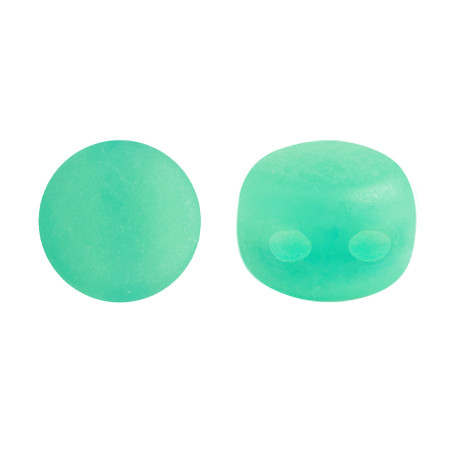 Kalos® par Puca® (50 beads) 2-Hole 4x3mm Drum Shape - Frost Jade Matte - Czech Glass