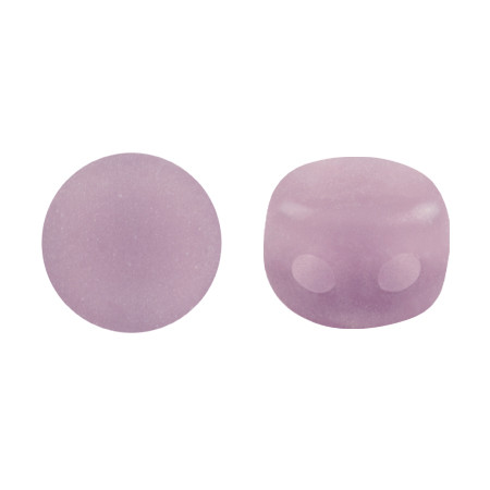 Kalos® par Puca® (50 beads) 2-Hole 4x3mm Drum Shape - Frost Parme Matte - Czech Glass