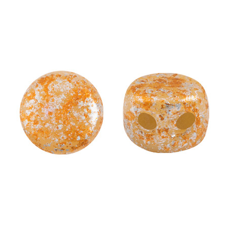 Kalos® par Puca® (50 beads) 2-Hole 4x3mm Drum Shape - Frost Camel Tweedy - Czech Glass