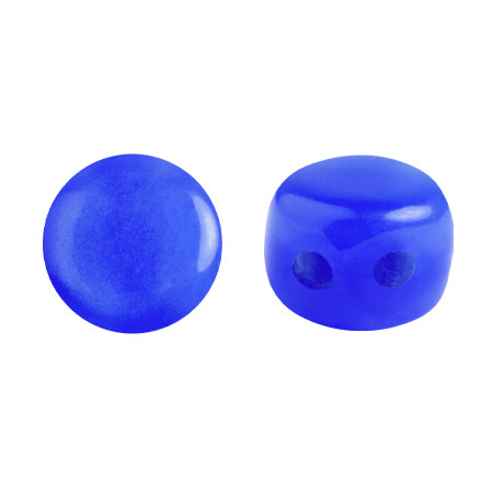 Kalos® par Puca® (50 beads) 2-Hole 4x3mm Drum Shape - Frost Royal Blue - Czech Glass