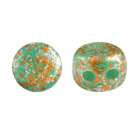 Kalos® par Puca® (50 beads) 2-Hole 4x3mm Drum Shape - Frost Jade Tweedy - Czech Glass