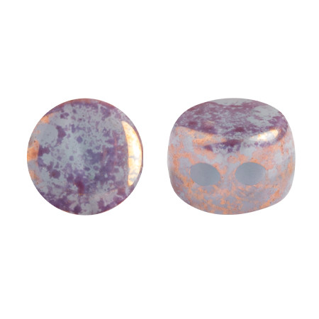 Kalos® par Puca® (50 beads) 2-Hole 4x3mm Drum Shape - Frost Azurin Bronze - Czech Glass