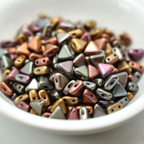 Kheops® par Puca® 25 Beads, Violet Rainbow, 6mm 2-Hole Triangle Shape