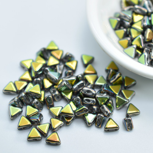 Kheops® par Puca® (25 Beads) Full Vitrail 6mm 2-Hole Triangle Shape Glass