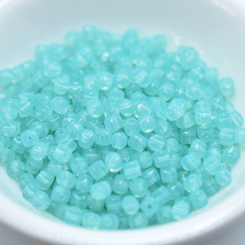 Minos Par Puca® 5 grams - Blue Green Opal - 2.5x3mm Cylinder Czech Glass Beads