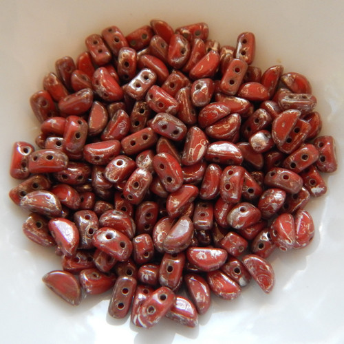 KOS® PAR PUCA® (50 Beads) - Opaque Light Coral Ladybug - 6x3mm 2-hole
