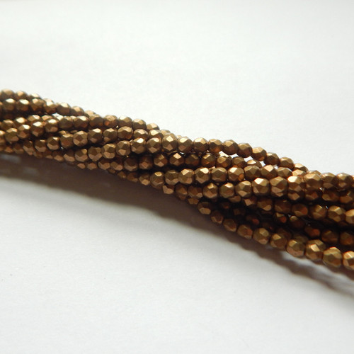Firepolish 3mm (100 beads) Czech Glass Saturated Metallic Ceylon Yellow