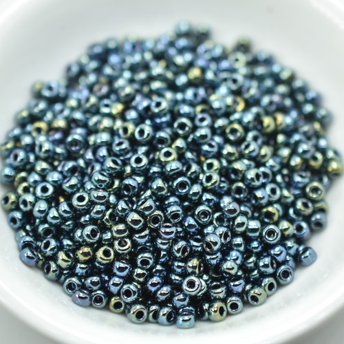 11/o Miyuki Seed Beads, Gunmetal Iris, 25 grams, No. 456