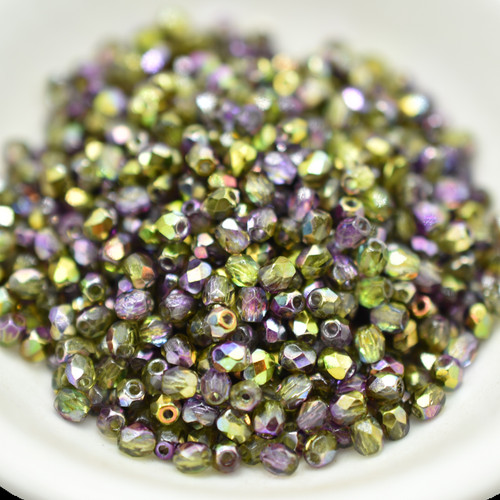 Fire polish 3mm (100 beads) Magic Orchid Czech Glass