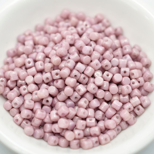 Minos Par Puca® 5 grams - Opaque Light Rose Ceramic Look - 2.5x3mm Cylinder Czech Glass Beads