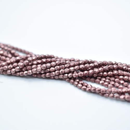 100 Beads - Fire Polished Faceted 3mm Czech Glass Saturated Metallic Butterum