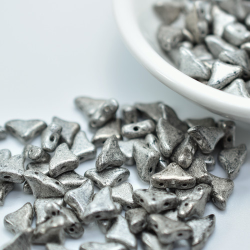20 Beads - Helios® par Puca® Paris - Old Silver - Czech Glass